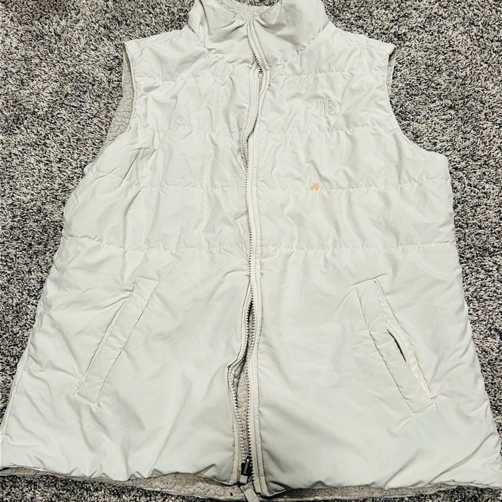 White North Face Reversible Puffer Vest